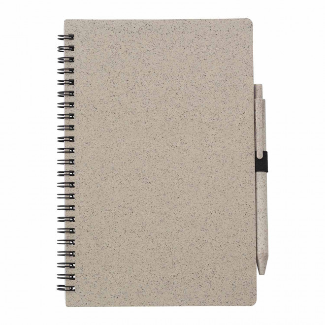 CARNET PERSONNALISABLE A5 EN PP ET PAILLE DE BLE 'PIPA' - beige