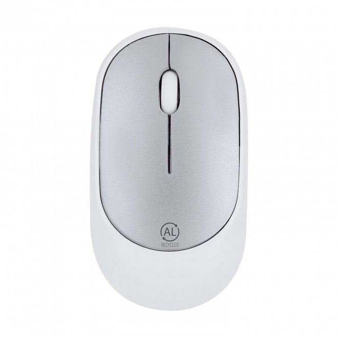 SOURIS SANS FILS PERSONNALISABLE 'MISKA ALU RECYCLE' - blanc