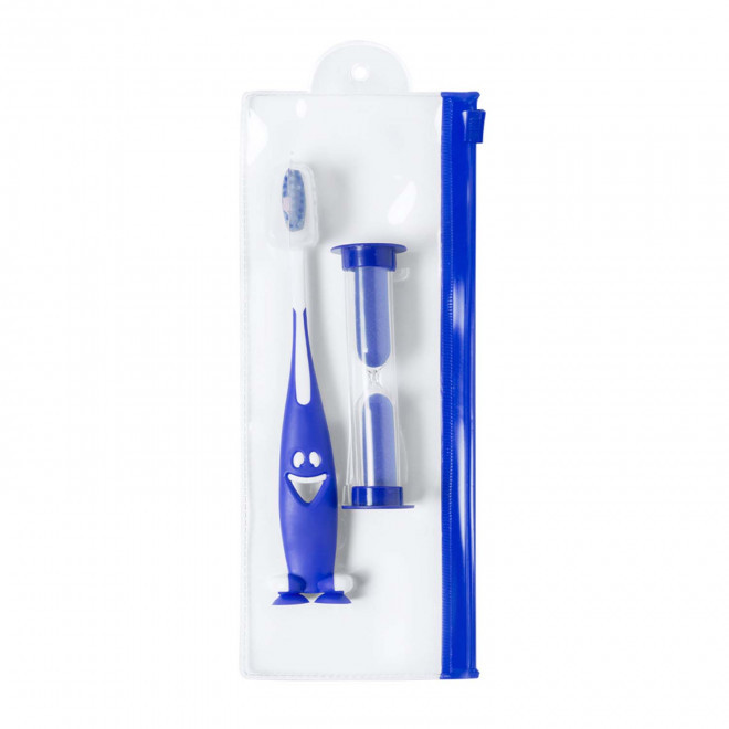 KIT BROSSE A DENTS ENFANT PERSONNALISABLE 'BUKKA' - bleu