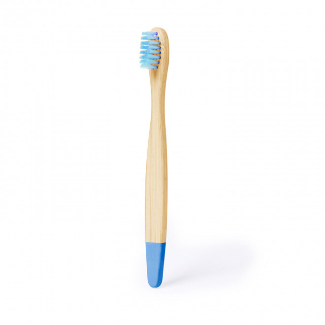 BROSSE A DENTS PERSONNALISABLE EN BAMBOU 'DENTY COLOR' - bleu