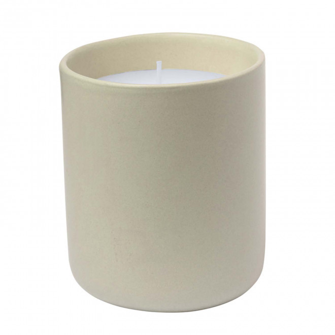 BOUGIE POT CERAMIQUE PERSONNALISABLE 'FLAVY' - beige