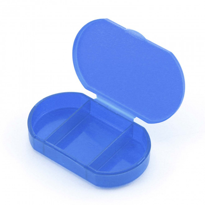 PILULIER JOURNALIER 3 COMPARTIMENTS PERSONNALISABLE 'COMPY' - bleu