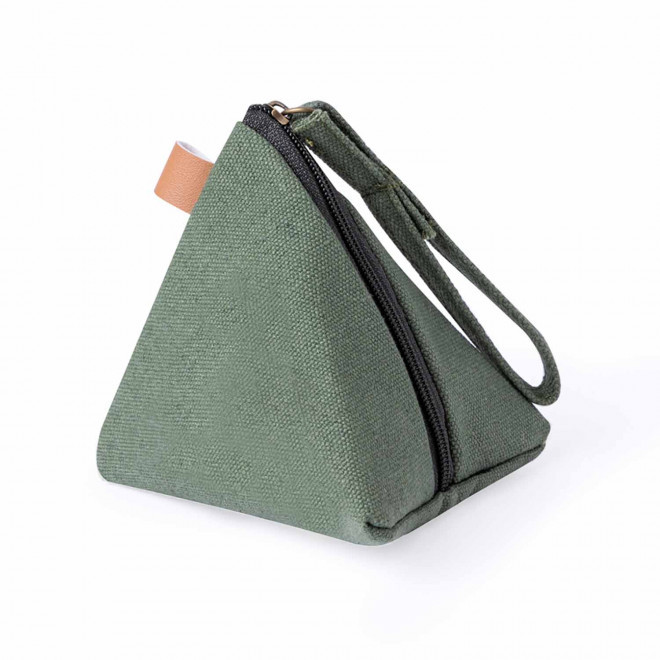 PORTE MONNAIE PERSONNALISABLE EN CANVAS 'PYRAM' - vert