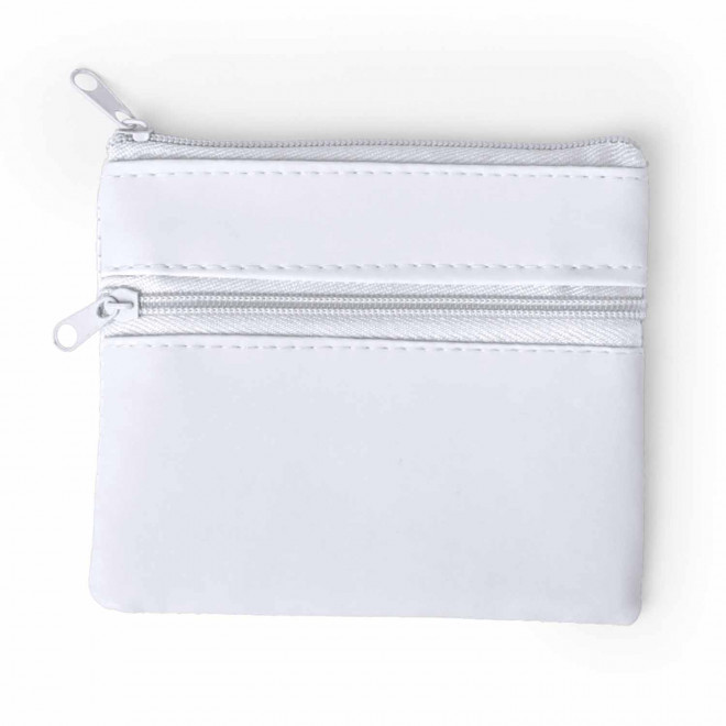 PORTE MONNAIE EN PU PERSONNALISABLE 'KIPSY DOUBLE' - blanc