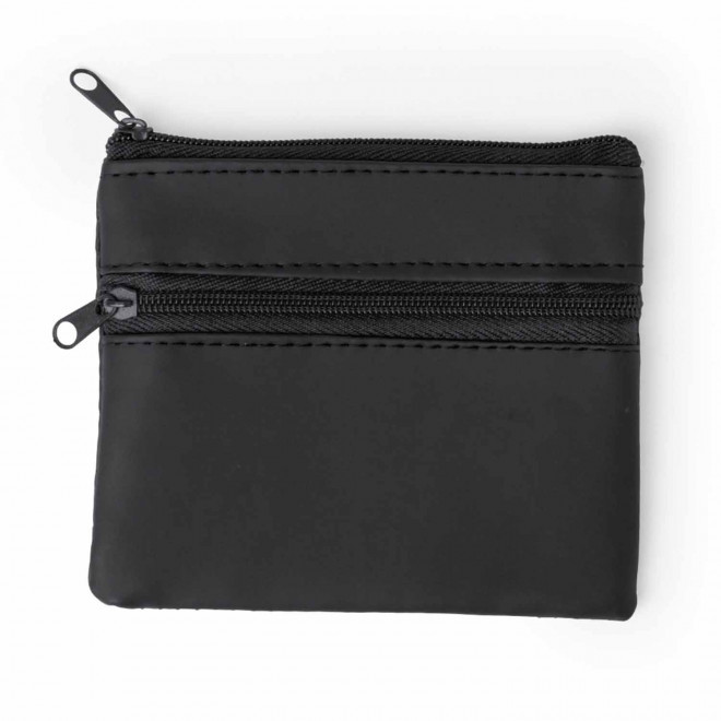 PORTE MONNAIE EN PU PERSONNALISABLE 'KIPSY DOUBLE' - noir