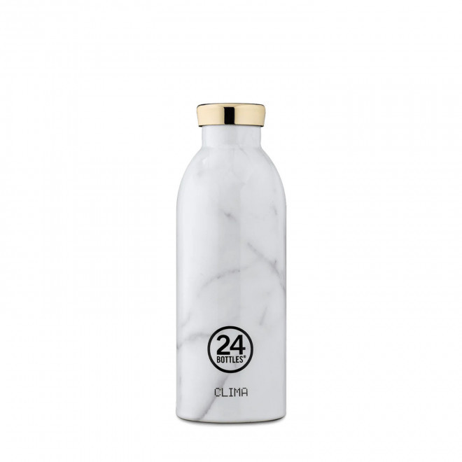 BOUTEILLE ISOTHERME 500ML PERSONNALISEE 'CLIMA 24BOTTLES' - marbre blanc