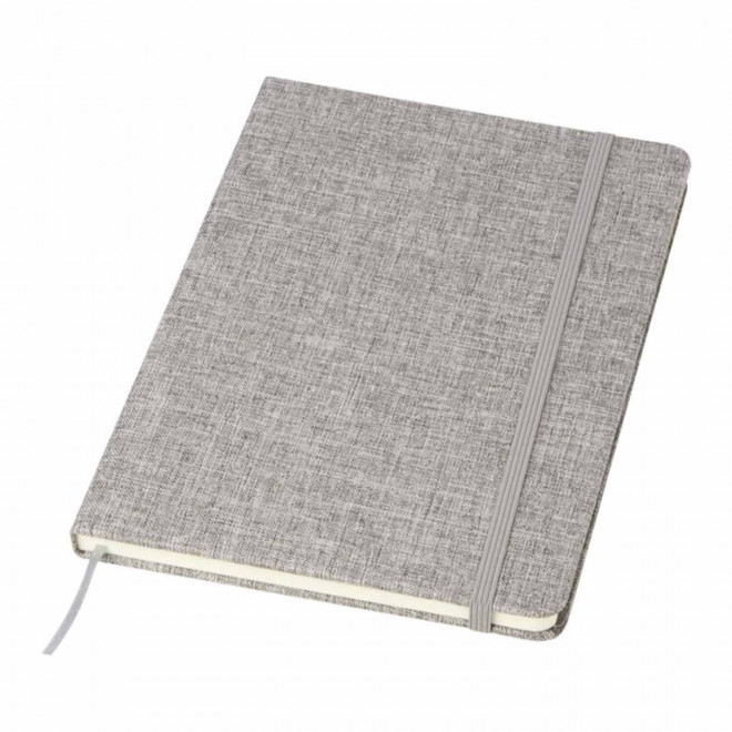 CARNET A5 RIGIDE PERSONNALISE COTON 'HELDA' - gris