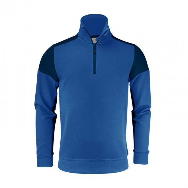 SWEAT DEMI ZIP MIXTE PERSONNALISABLE 'PRIME SWEAT HALF' - bleu royal/bleu marine