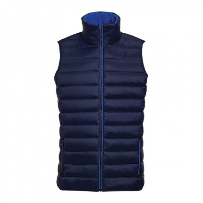 EXP 4J - DOUDOUNE PUBLICITAIRE SANS MANCHE HOMME 'WAVE'  - bleu marine