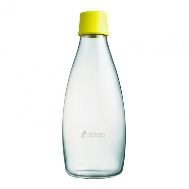 BOUTEILLE VERRE 800ML PERSONNALISABLE 'ORIGINAL 08' - jaune citron