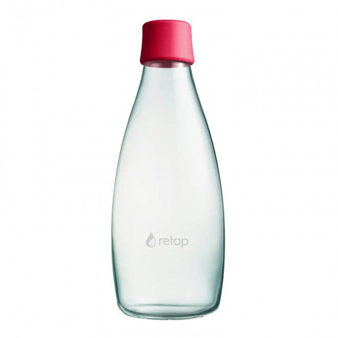 BOUTEILLE VERRE 800ML PERSONNALISABLE 'ORIGINAL 08' - rouge framboise