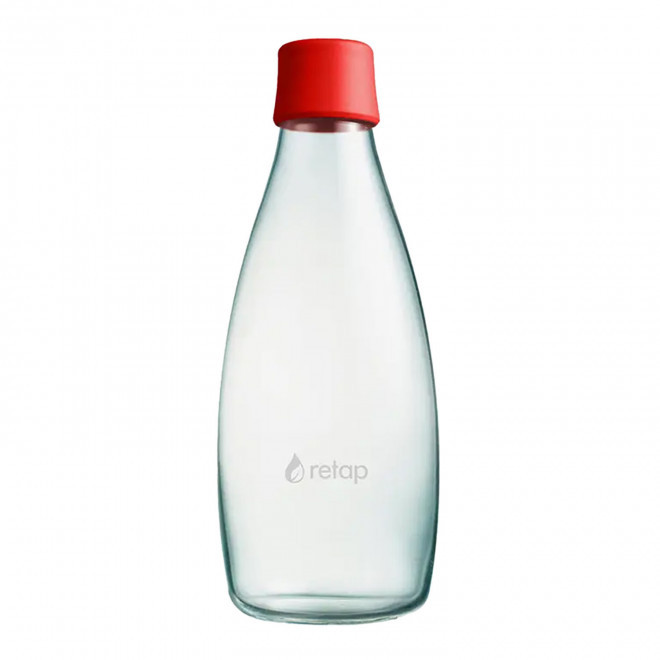 BOUTEILLE VERRE 800ML PERSONNALISABLE 'ORIGINAL 08' - rouge
