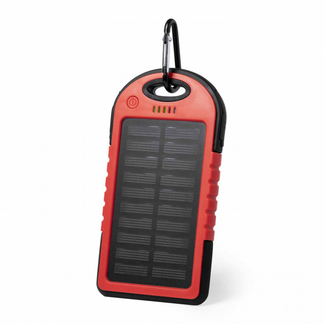 POWERBANK SOLAIRE 4000MAH PERSONNALISABLE 'AIRSOL' - rouge