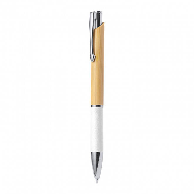STYLO EN BAMBOU PERSONNALISABLE 'OLEG DUAL' - blanc