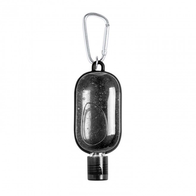 PORTE CLE GEL DESNFECTANT PERSONNALISABLE 'ANDIE' - noir