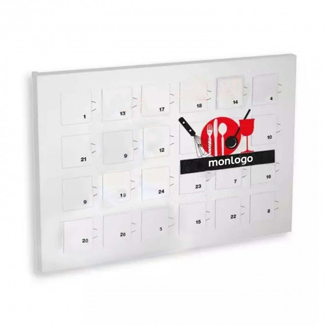 CALENDRIER DE L'AVENT PERSONNALISABLE 'ADVENTI' - quadrichromie