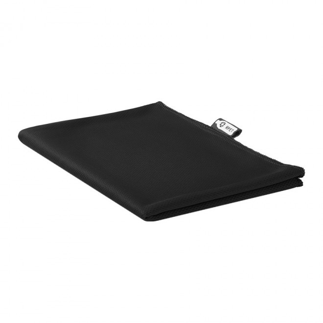 SERVIETTE DE SPORT PERSONNALISABLE EN RPET 'MINDY' - noir