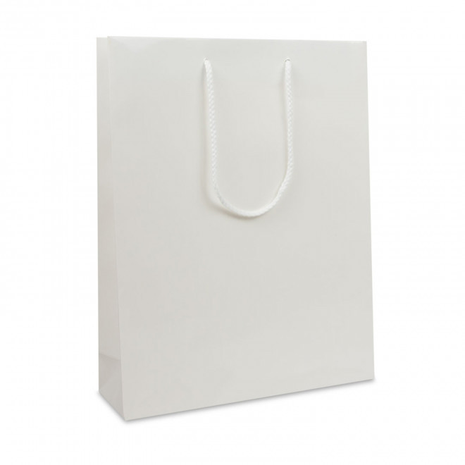 SAC EN PAPIER LUXE 30X10X40 PERSONNALISABLE 'BOLI' - blanc