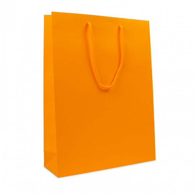 SAC EN PAPIER LUXE 30X10X40 PERSONNALISABLE 'BOLI' - orange mat