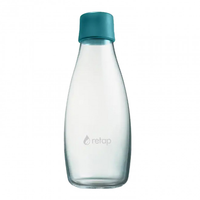 BOUTEILLE VERRE PERSONNALISABLE 500ML 'ORIGINAL 05' - bleu canard