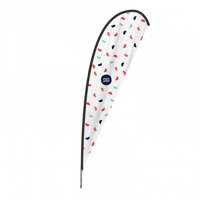 DRAPEAU PUBLICITAIRE ORIFLAMME GOUTTE VOILE + MÂT 'TOLEN' - 120x480cm