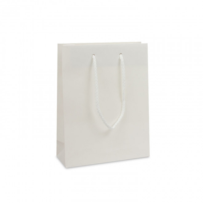 SAC EN PAPIER LUXE 20X8X26 PERSONNALISABLE 'BOLI' - blanc