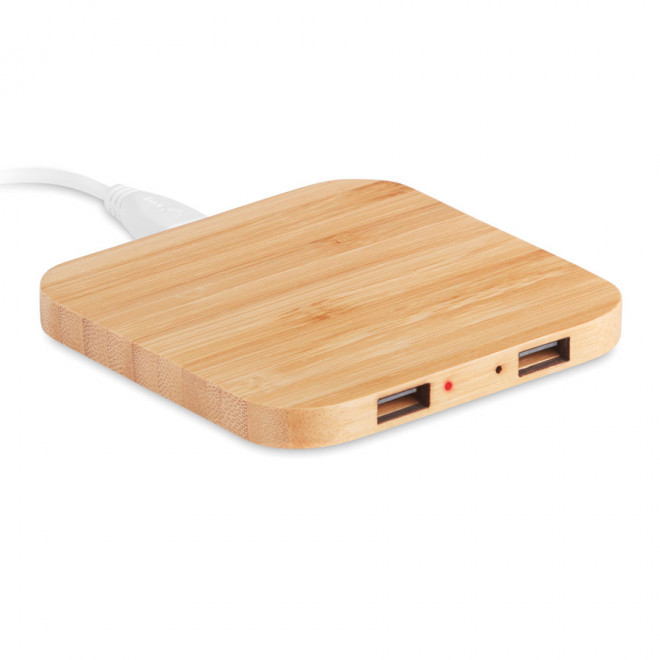 CHARGEUR À INDUCTION 5W PUBLICITAIRE 'CUADRO' - bois
