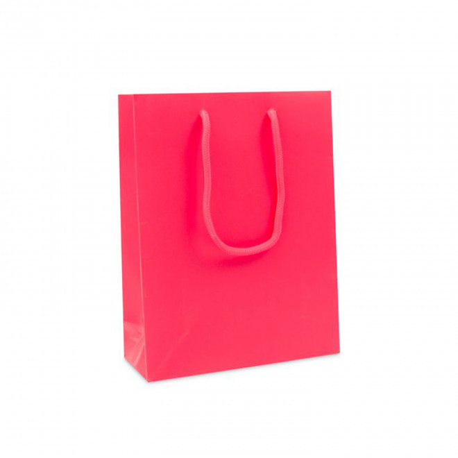SAC EN PAPIER LUXE 20X8X26 PERSONNALISABLE 'BOLI' - rose mat