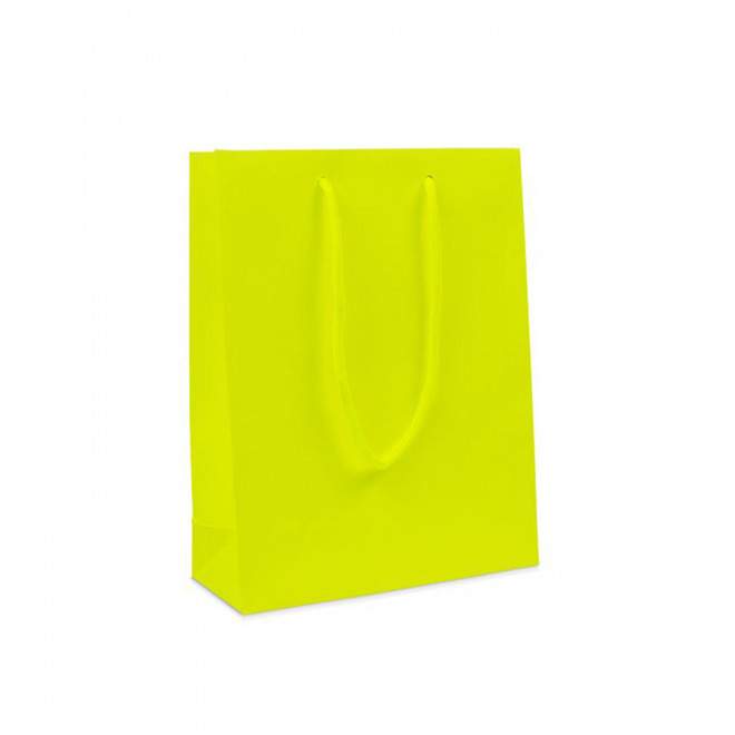 SAC EN PAPIER LUXE 20X8X26 PERSONNALISABLE 'BOLI' - jaune mat