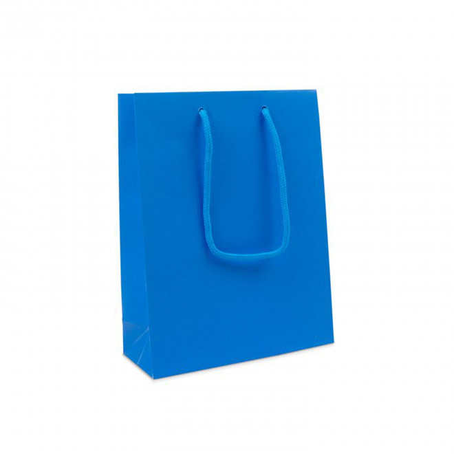 SAC EN PAPIER LUXE 20X8X26 PERSONNALISABLE 'BOLI' - bleu mat