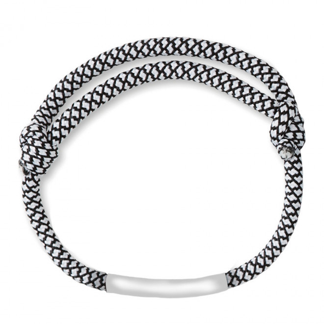 BRACELET PERSONNALISABLE CORDE REGLABLE 'KABEL' - blanc