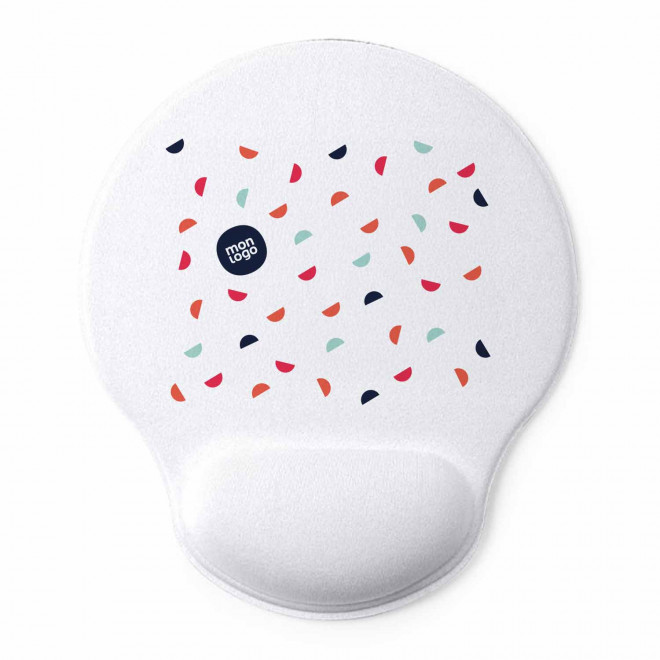 TAPIS DE SOURIS ERGONOMIQUE PERSONNALISABLE 'SULIM SUBLI' - blanc