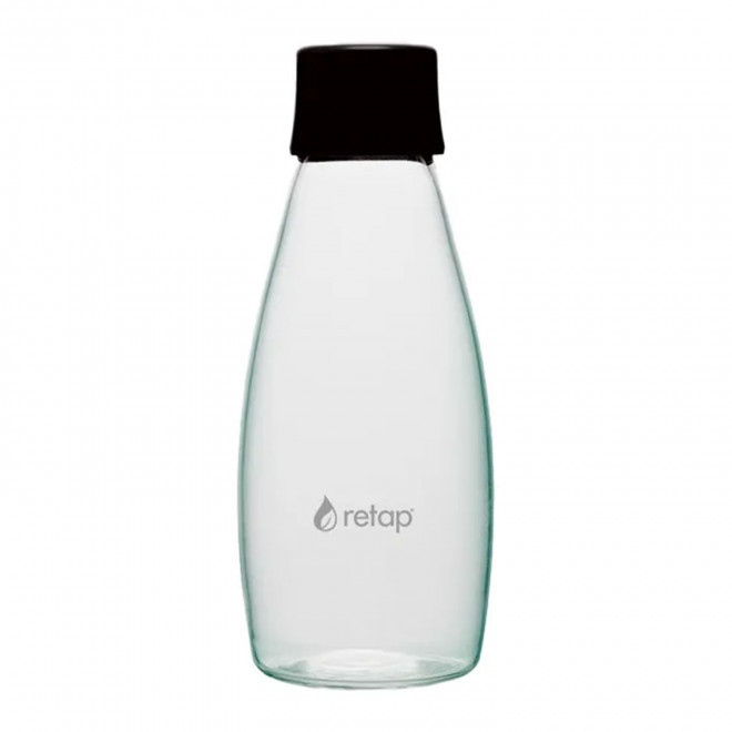 BOUTEILLE VERRE 500 ML PERSONNALISABLE 'GO 05' - noir