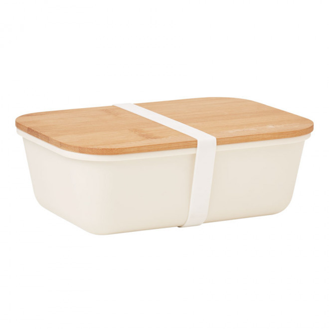 LUNCH BOX PERSONNALISABLE COUVERCLE EN BAMBOU 'BUCATI' - beige