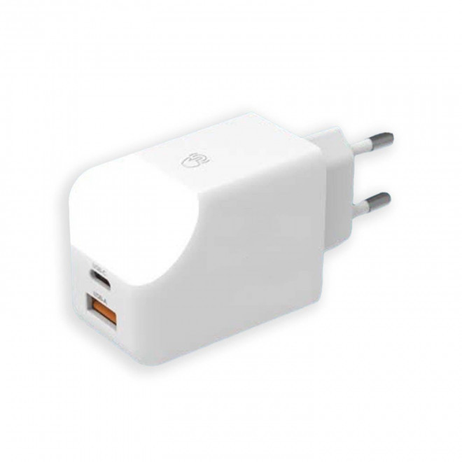 EXP.72H - PRISE CHARGEUR SECTEUR 65W PERSONNALISABLE 'ICE G'  - blanc