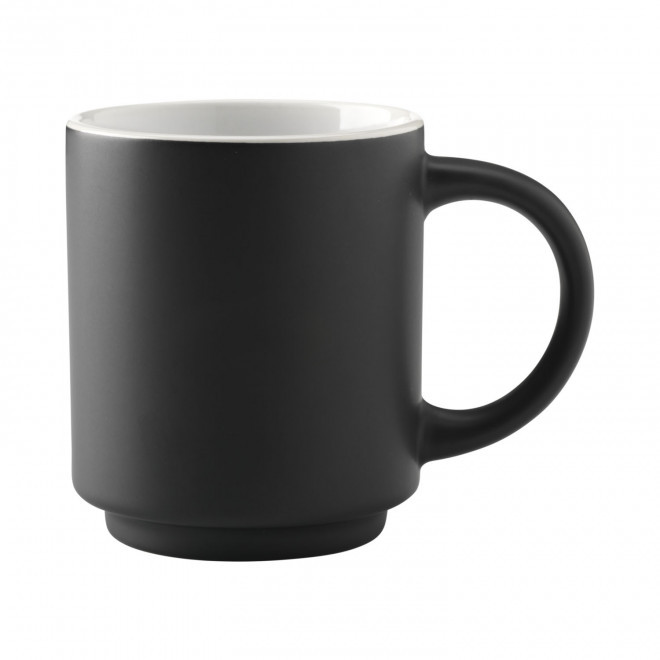 MUG CERAMIQUE 180 ML PERSONNALISABLE 'PANOLA' - noir