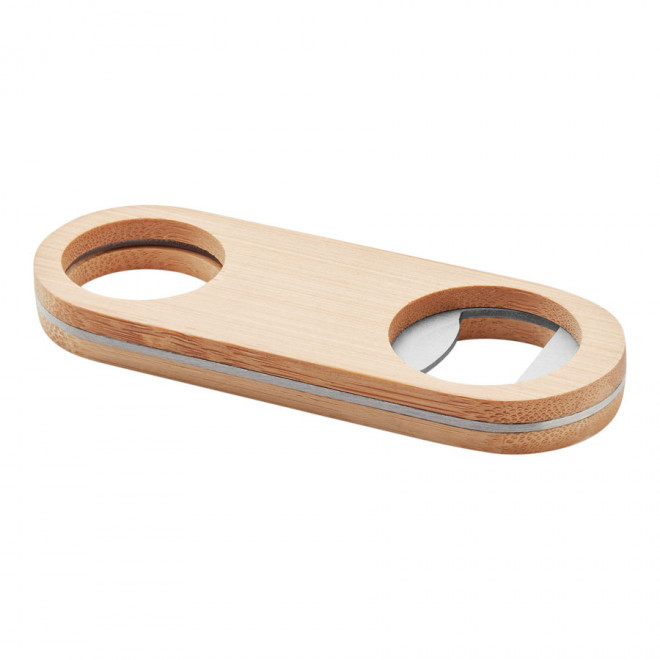 DÉCAPSULEUR PERSONNALISÉ EN BAMBOU 'SPIRE'  - acier/bois