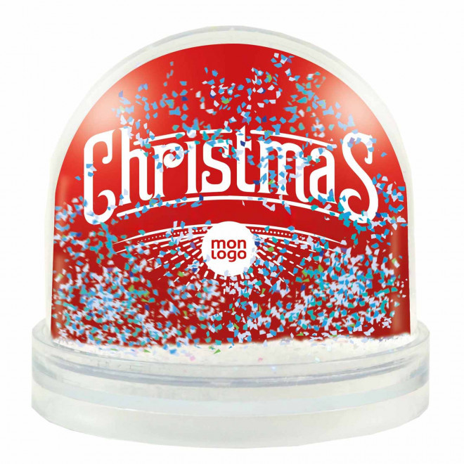 BOULE A NEIGE SCINTILLANTE PERSONNALISABLE 'FRIOS' - blanc