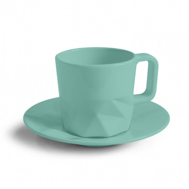 TASSE PERSONNALISABLE AVEC SOUCOUPE EUROPE 80 ML 'CELESTA' - menthe