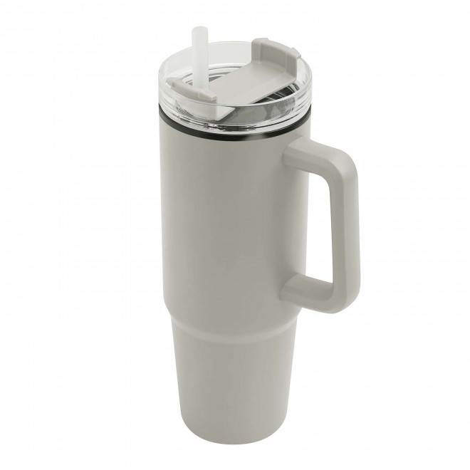 MUG ISOTHERME 900ML PERSONNALISABLE 'MUGLYT' - gris clair
