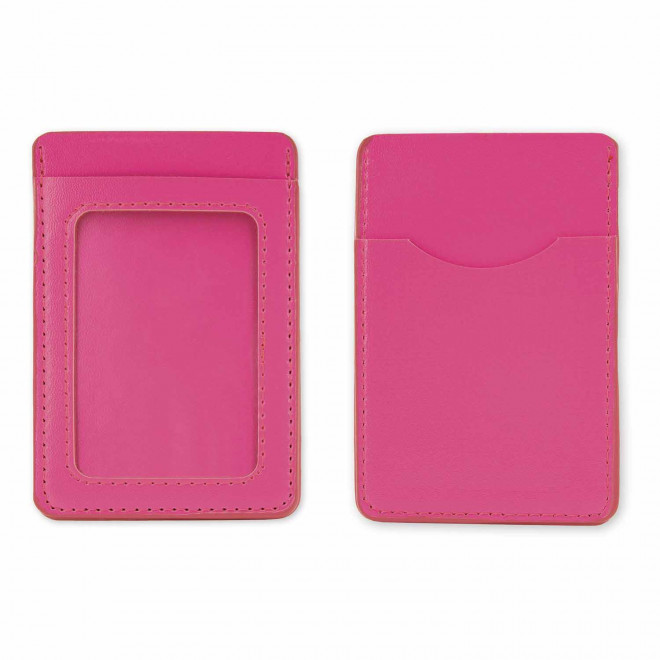 PORTE CARTE EN PU PERSONNALISABLE 'MALTICO' - rose