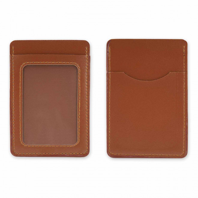 PORTE CARTE EN PU PERSONNALISABLE 'MALTICO' - marron