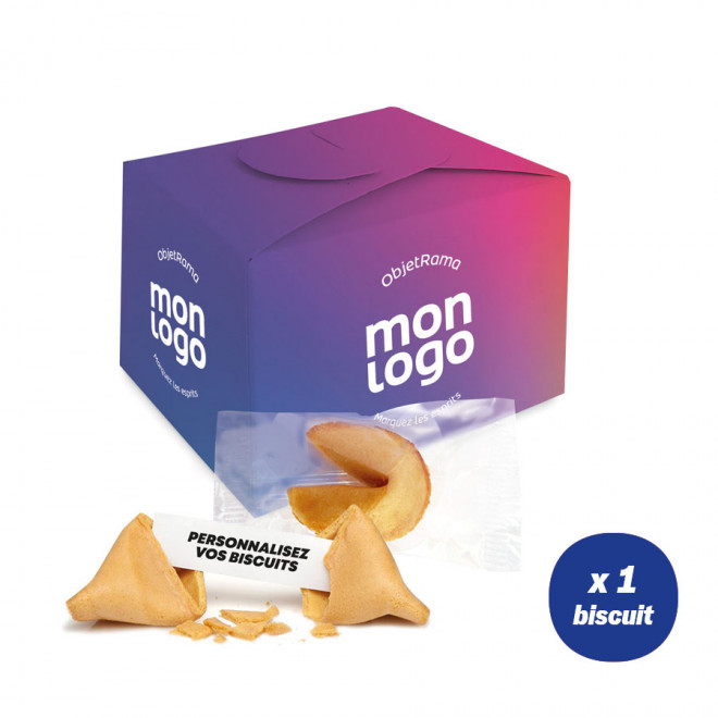 BOÎTE DE 1 FORTUNE COOKIES PERSONNALISÉS 'PREDI' - quadrichromie