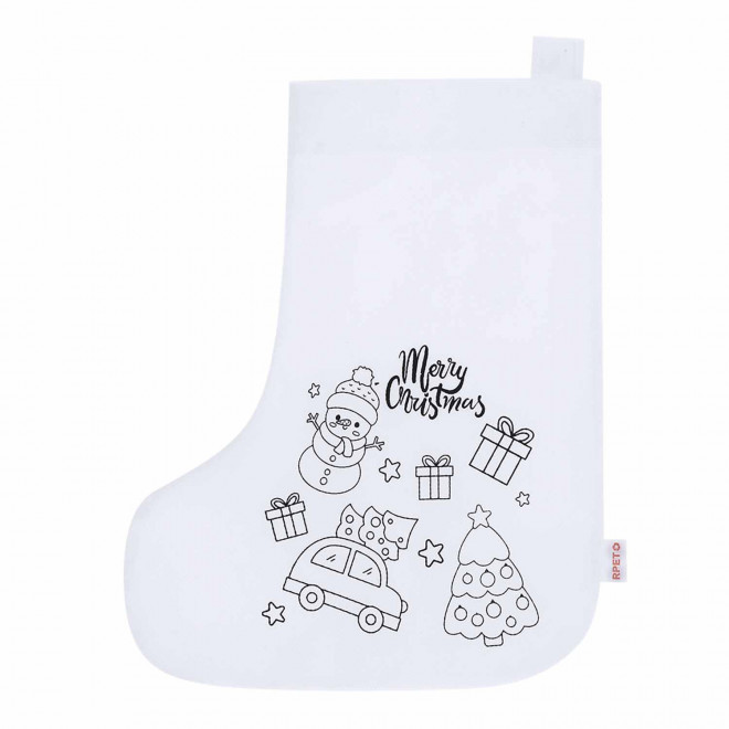 BOTTE NOEL RPET A COLORIER PERSONNALISABLE 'NOBO KIDS' - blanc