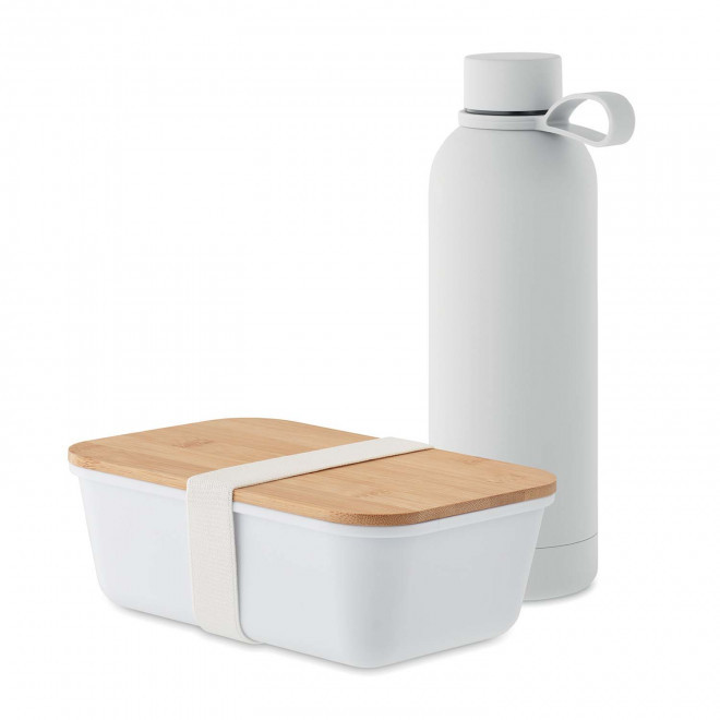 SET PERSONNALISABLE LUNCH BOX ET BOUTEILLE 'MYDY' - blanc