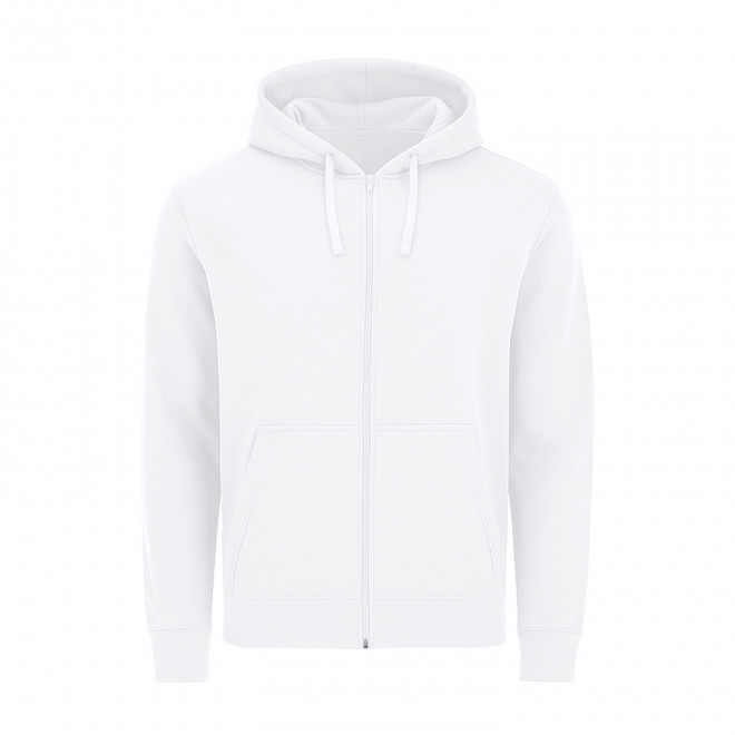 SWEAT-SHIRT MIXTE ZIPPE PERSONNALISABLE 'MORALIE 2.0' - blanc