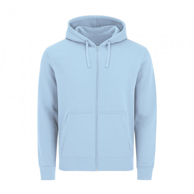 SWEAT-SHIRT MIXTE ZIPPE PERSONNALISABLE 'MORALIE 2.0' - bleu clair