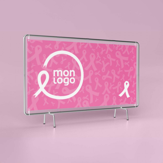 BÂCHE EN PVC PERSONNALISABLE 'REKLAM OCTOBRE ROSE ' - blanc