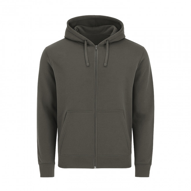 SWEAT-SHIRT MIXTE ZIPPE PERSONNALISABLE 'MORALIE 2.0' - gris foncé