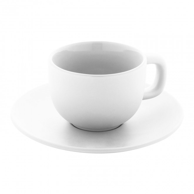 SET TASSES CAPPUCCINO AVEC SOUCOUPE PERSONNALISABLE 'TOSSA' - blanc